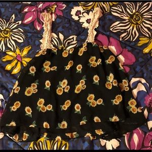 Forever 21 Sunflower Crop Tank